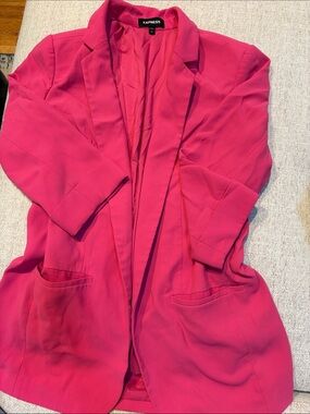 Express Women's Bright Pink Open Blazer